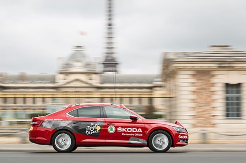 Four ŠKODA Superbs will be used as the 'Red Car' in this year's Tour de France.